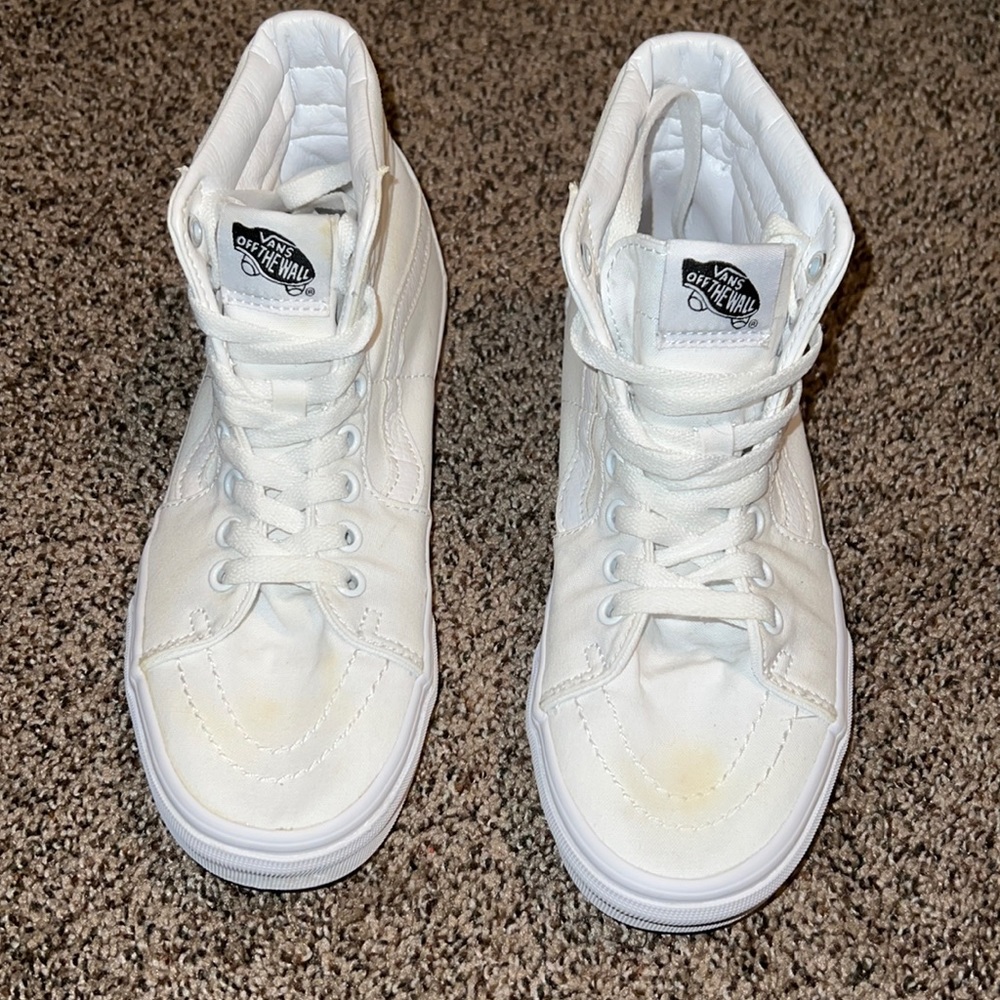 White high top vans, U.S. women size 7.0